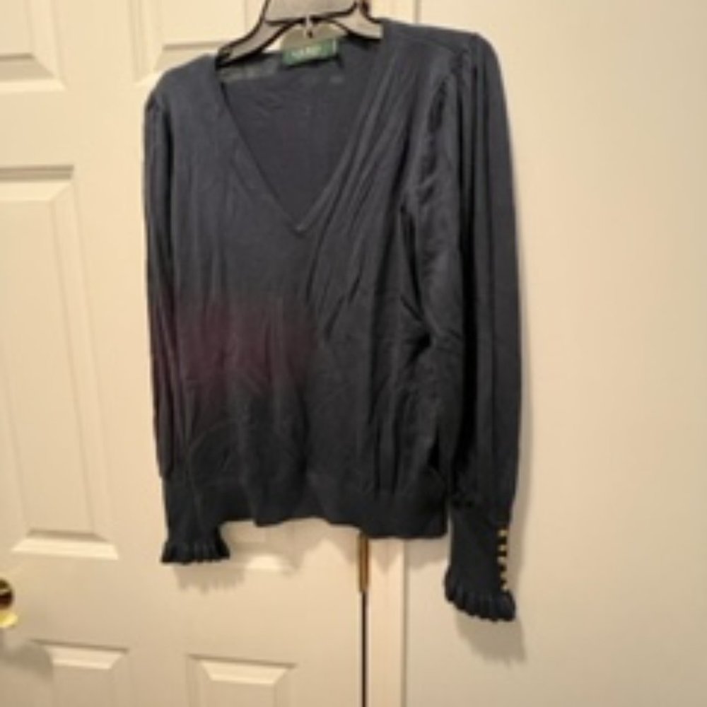 Lauren Ralph Lauren large blue v neck sweater